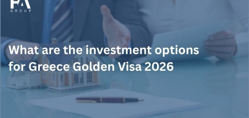 What are the investment options for Greece Golden Visa 2026